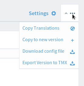 Download config file link on version page